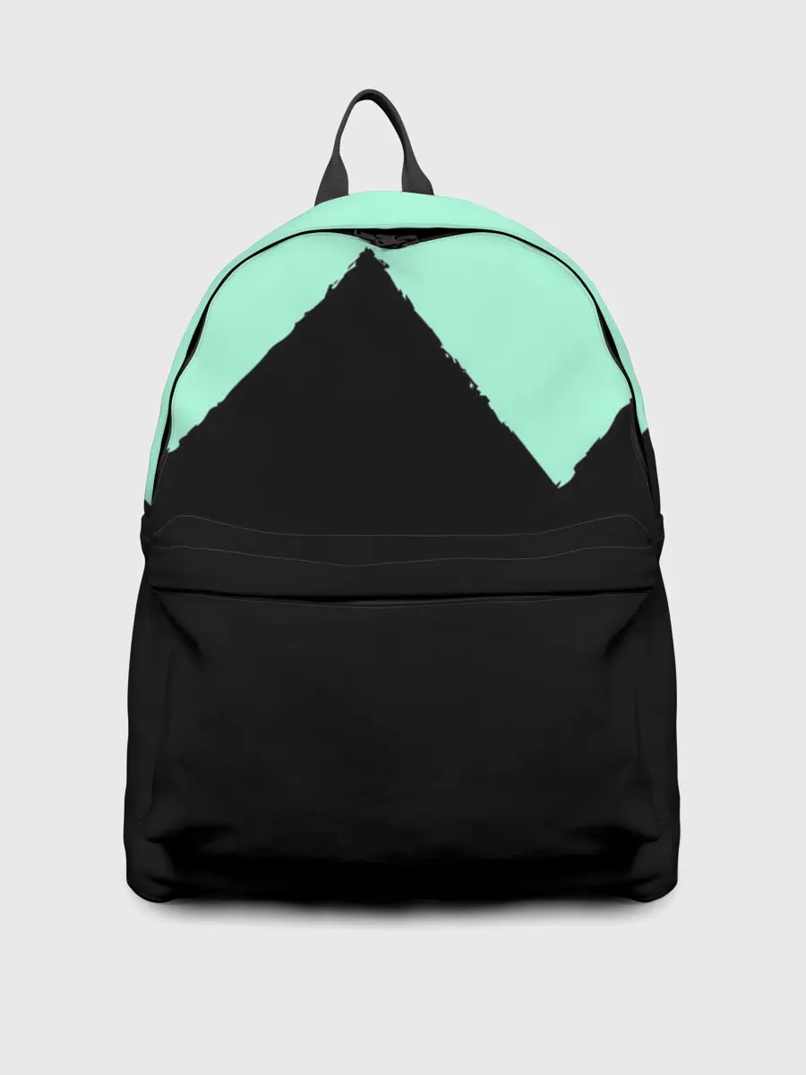 Рюкзак джинсовый / неровные зубья черный мятный