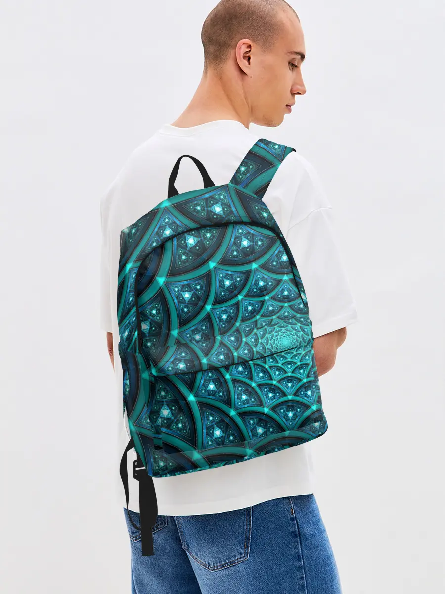 Рюкзак джинсовый / Асимметрия узор круги фигуры