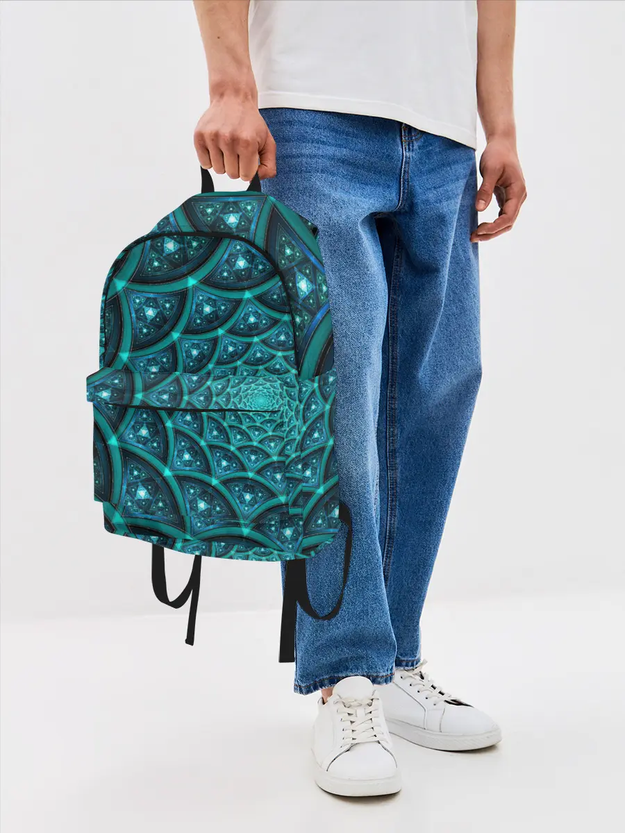 Рюкзак джинсовый / Асимметрия узор круги фигуры