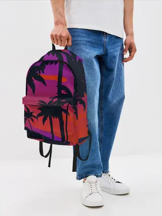 Рюкзак джинсовый / Тропический пляж