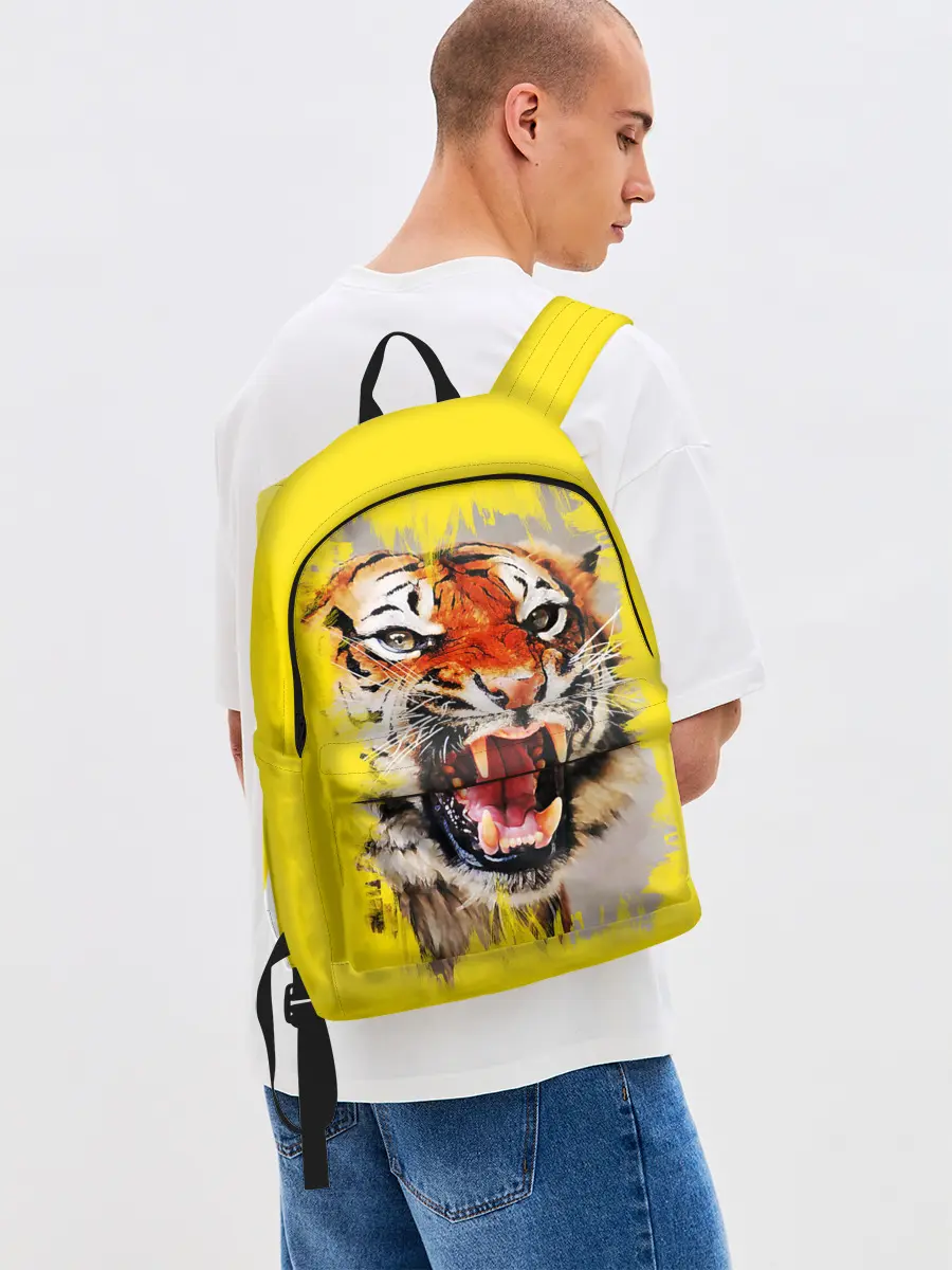 Рюкзак джинсовый / Оскал тигра