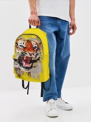 Рюкзак джинсовый / Оскал тигра