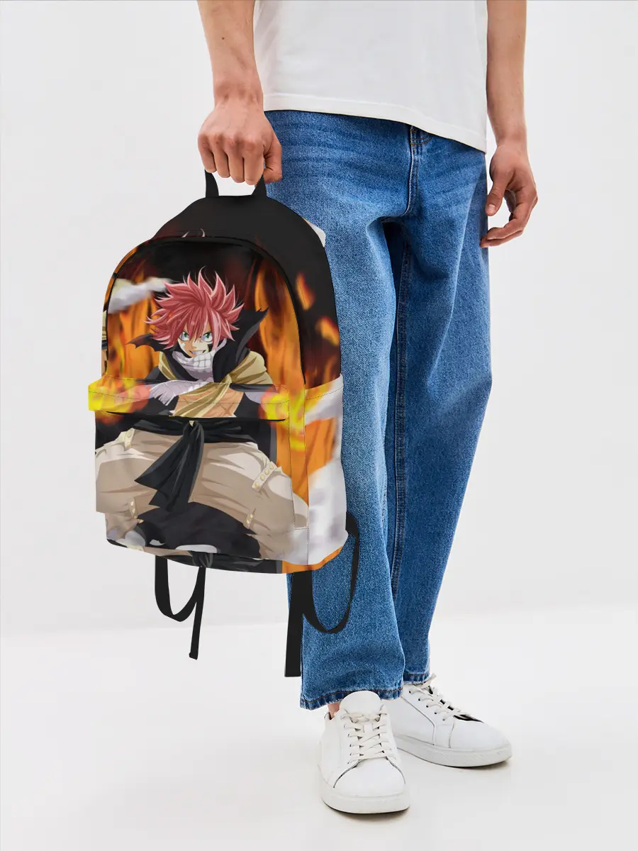 Рюкзак джинсовый / Fairy Tail воинственный Нацу
