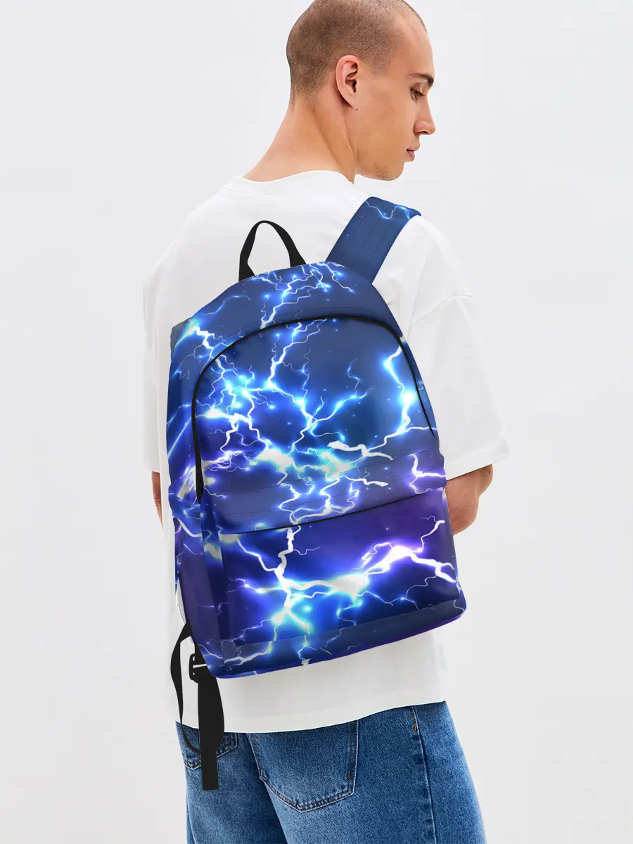 Рюкзак джинсовый / СВЕТЯЩИЕСЯ МОЛНИИ | NEON FLASH