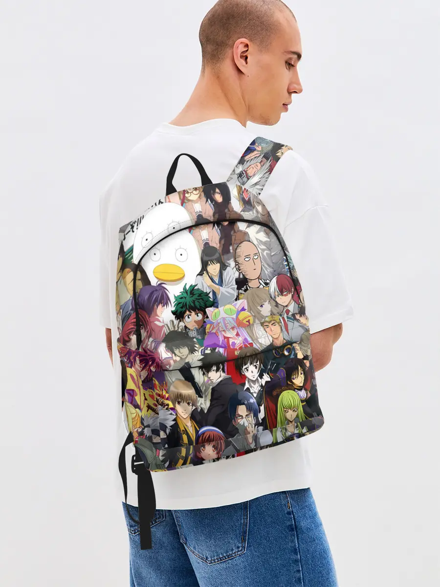 Рюкзак джинсовый / Кавалькада персонажей из аниме
