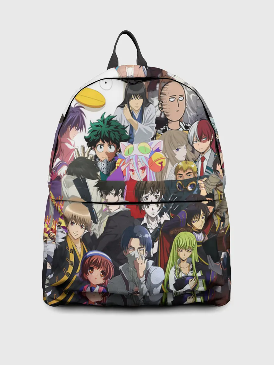 Рюкзак джинсовый / Кавалькада персонажей из аниме