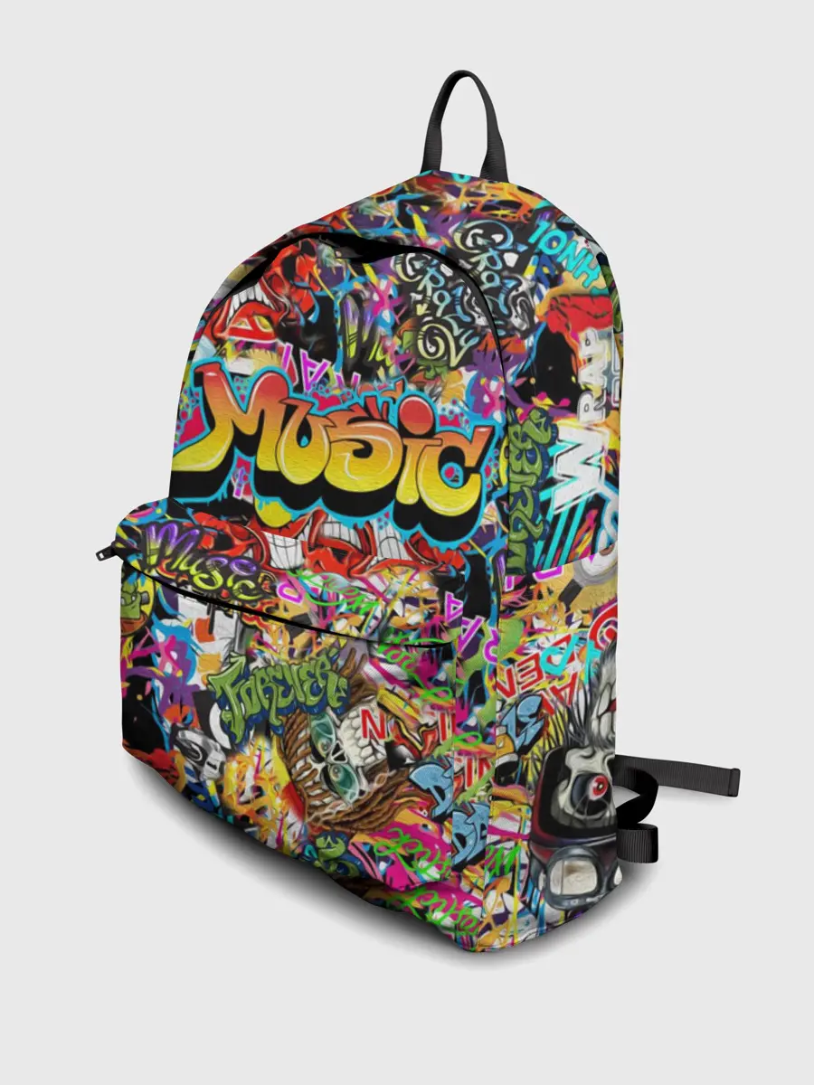 Рюкзак джинсовый / Граффити. Крейзи мьюзик