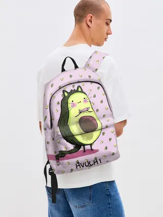 Рюкзак джинсовый / Авокадо Кот