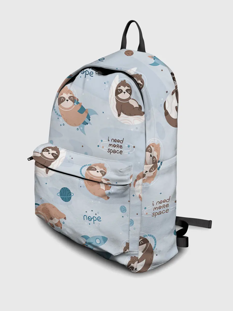 Рюкзак джинсовый / Паттерн ленивец космос полет