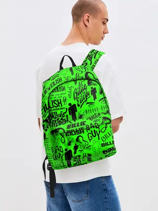 Рюкзак джинсовый / BILLIE EILISH | БИЛЛИ АЙЛИШ LOGOBOMBING