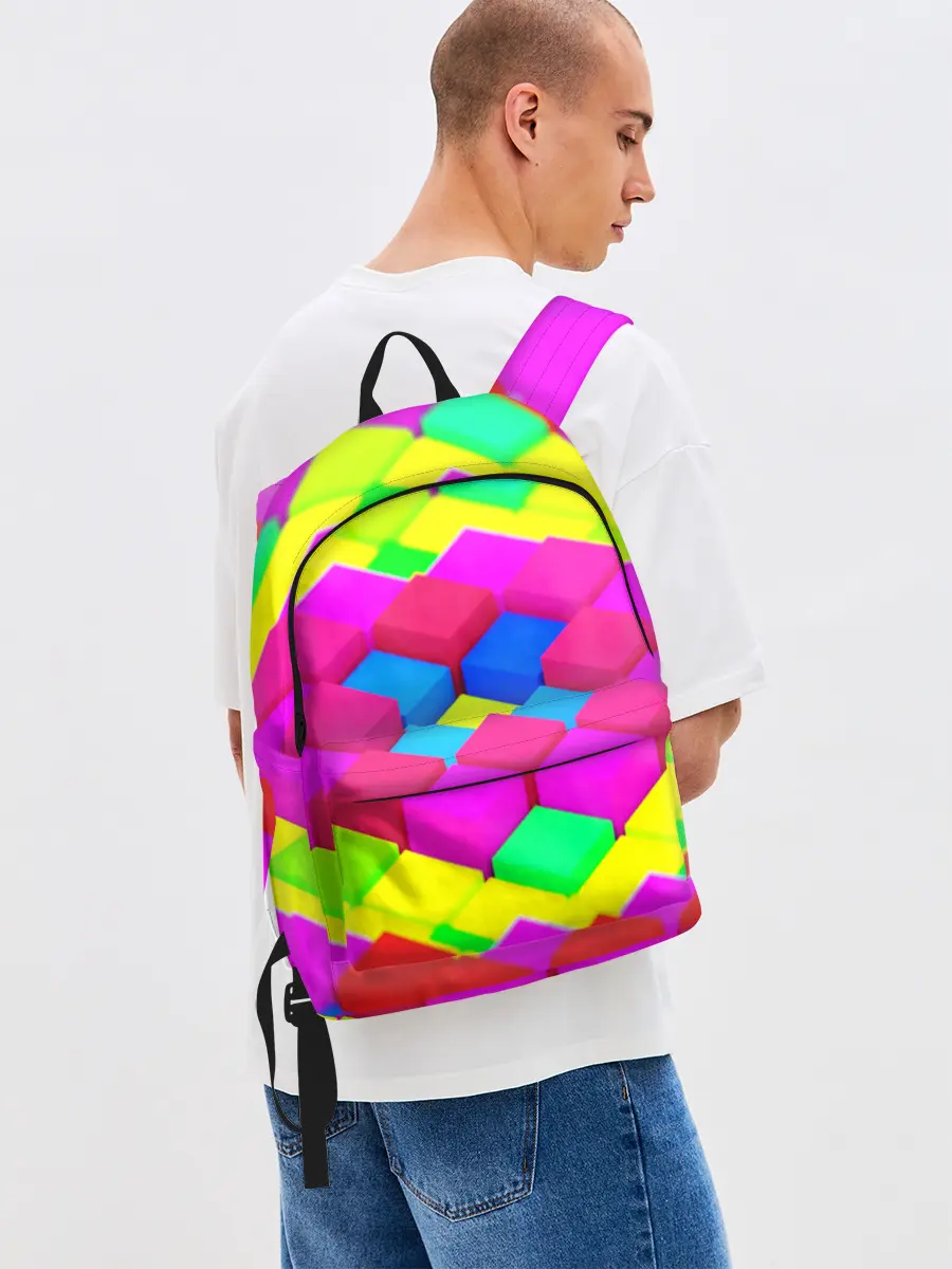 Рюкзак джинсовый / ЦВЕТНЫЕ КУБИКИ