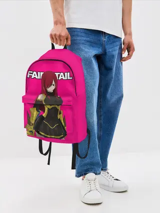 Рюкзак джинсовый / Эльза на розовом фоне