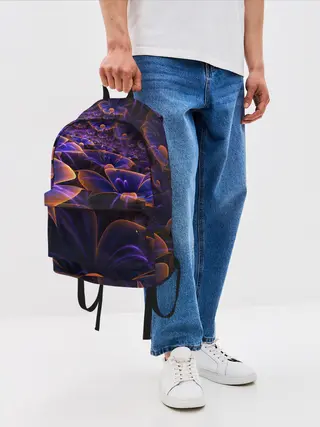 Рюкзак джинсовый / Цветки во тьме