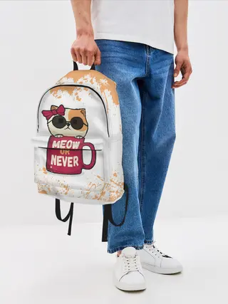 Рюкзак джинсовый / МИЛЫЙ КОТЕНОК | CUTE KITTEN