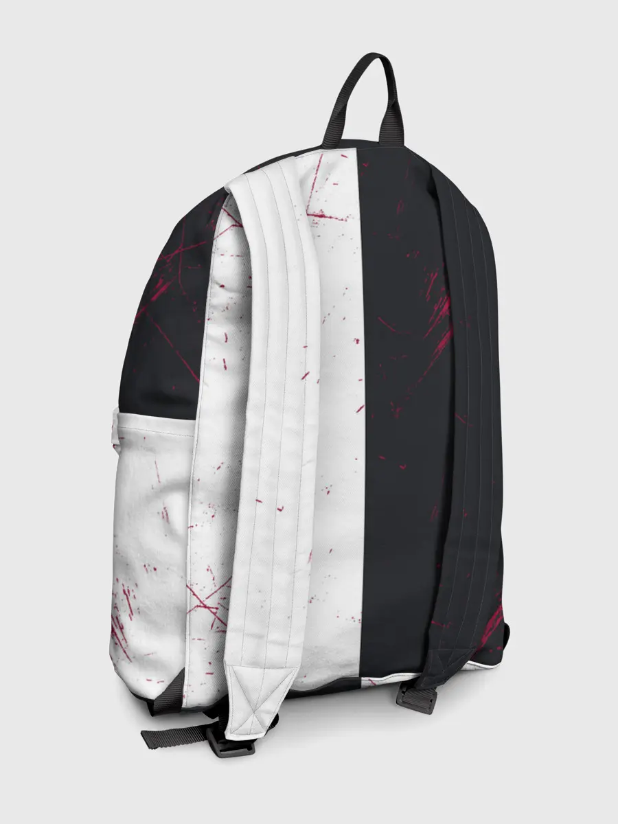 Рюкзак джинсовый / monokuma с пупком и иероглифами