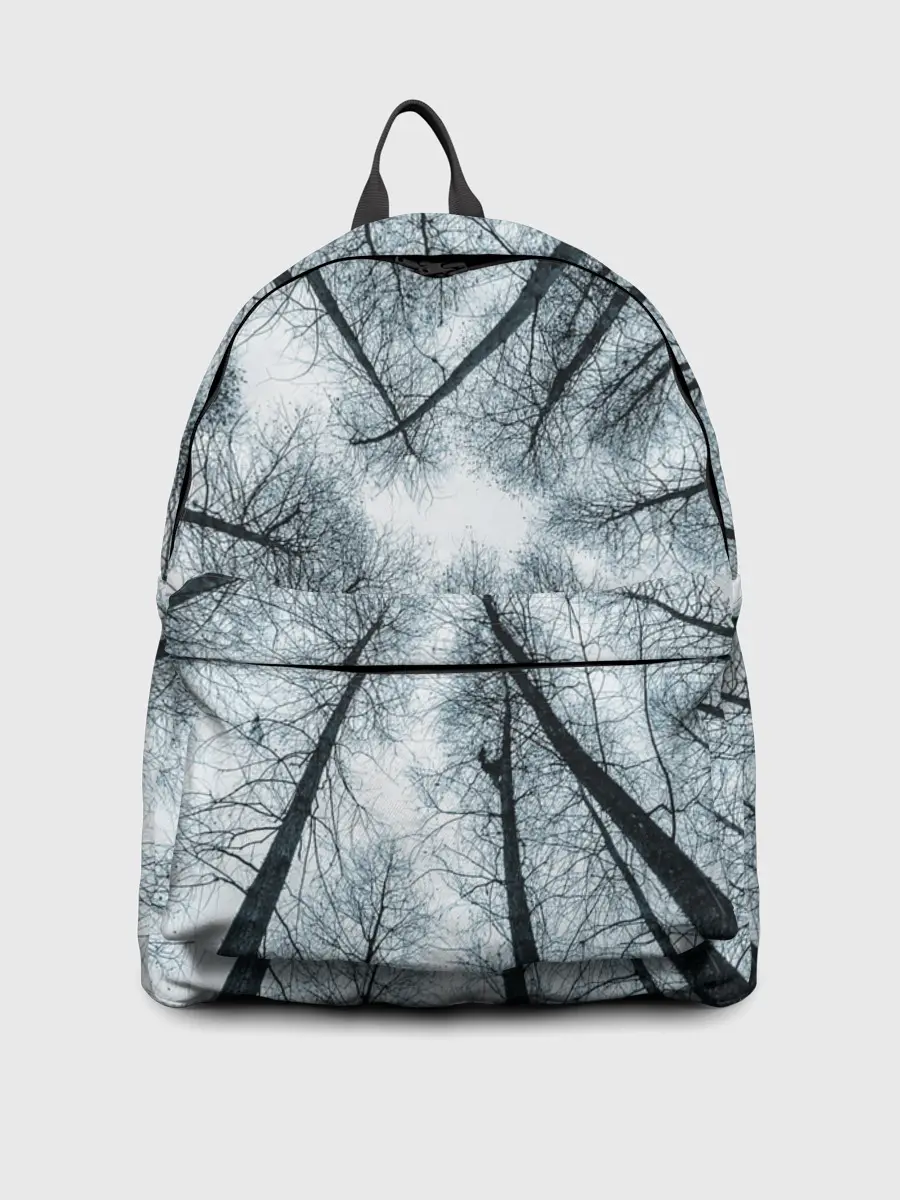 Рюкзак джинсовый / Деревья вид снизу мрачный