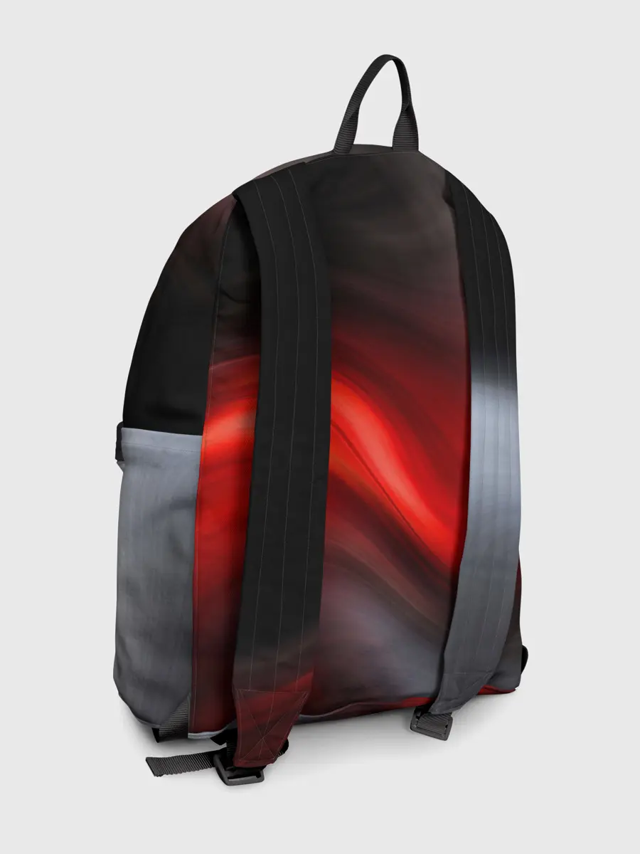 Рюкзак джинсовый / BLACK RED WAVES | АБСТРАКЦИЯ