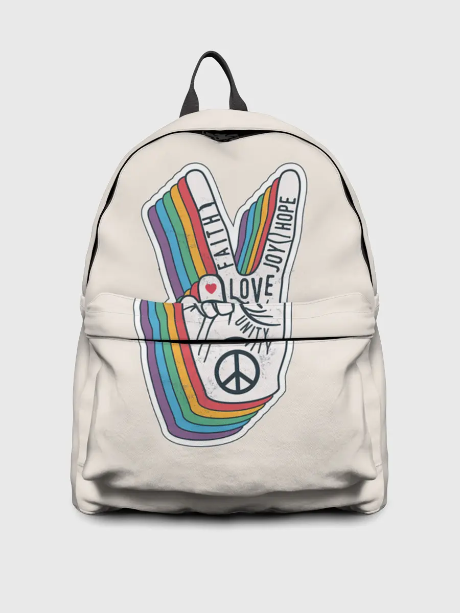 Рюкзак джинсовый / PEACE and LOVE | МИР и ЛЮБОВЬ