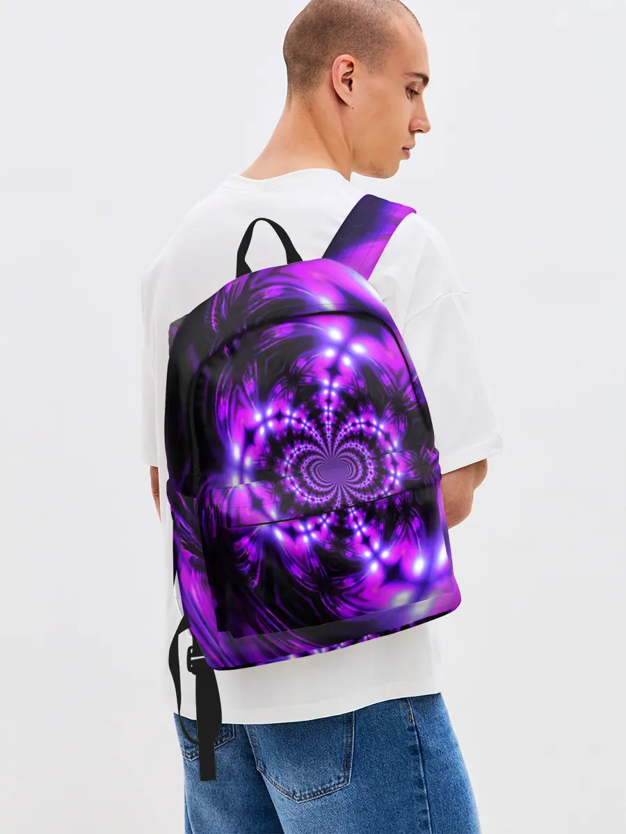 Рюкзак джинсовый / НЕОНОВЫЙ ФРАКТАЛ