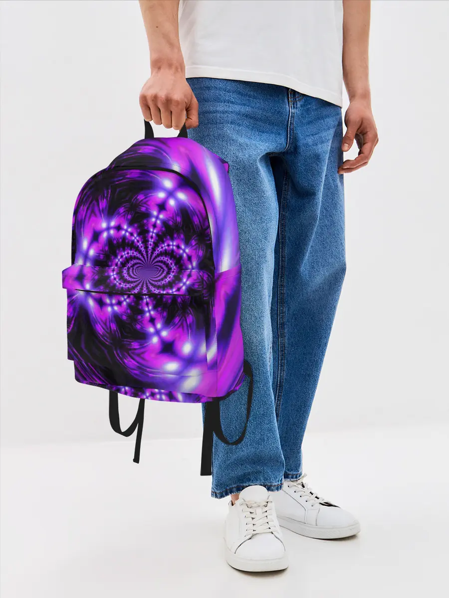 Рюкзак джинсовый / НЕОНОВЫЙ ФРАКТАЛ