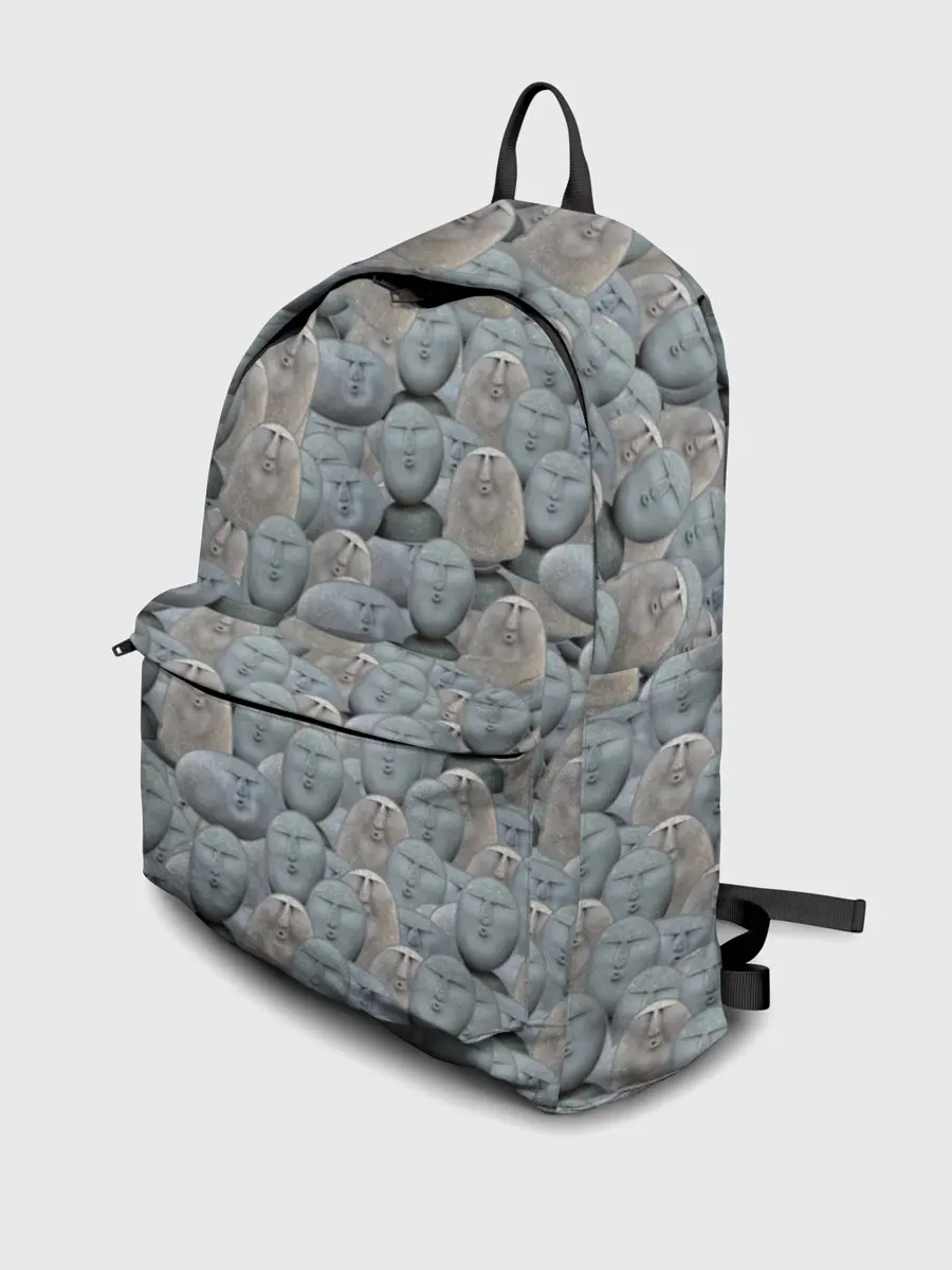 Рюкзак джинсовый / Каменные лица 3D МЕМ 2020