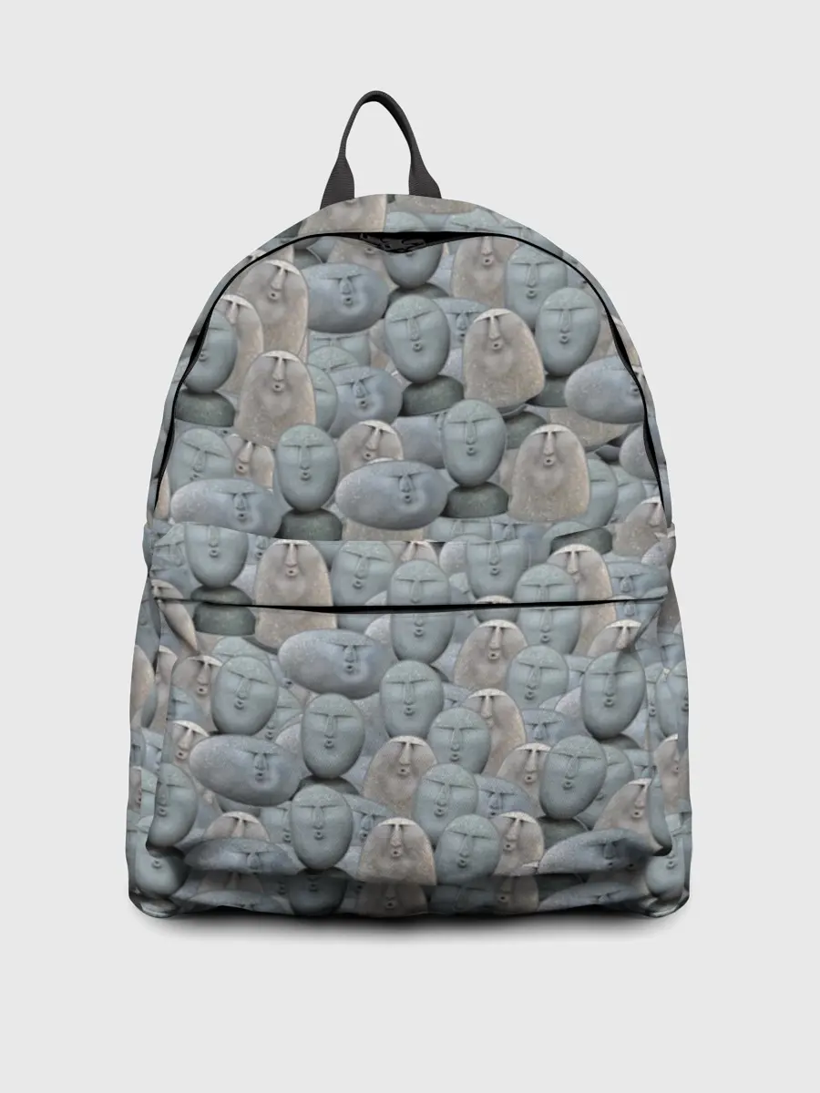 Рюкзак джинсовый / Каменные лица 3D МЕМ 2020