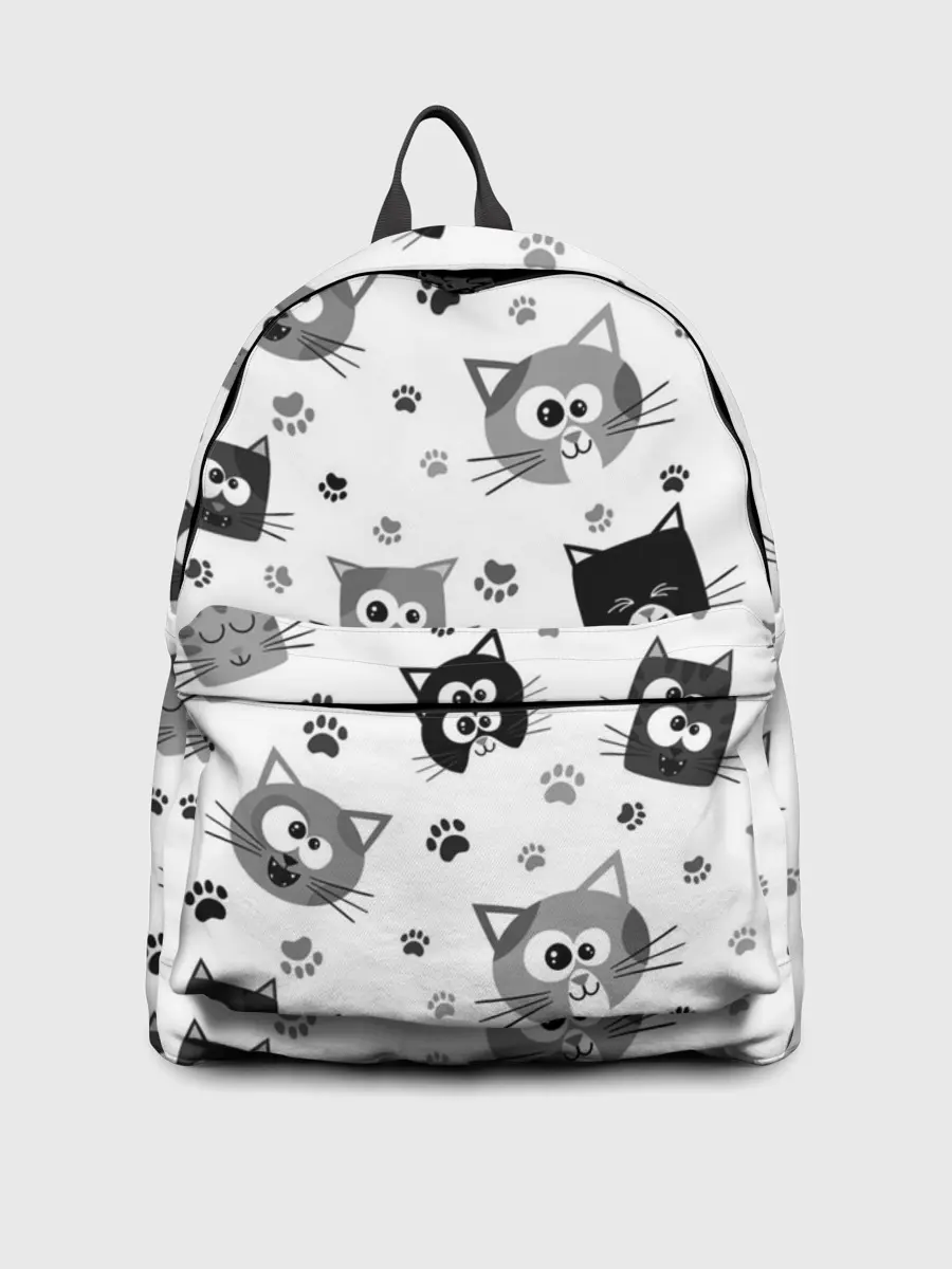 Рюкзак джинсовый / Котики | ЧБ