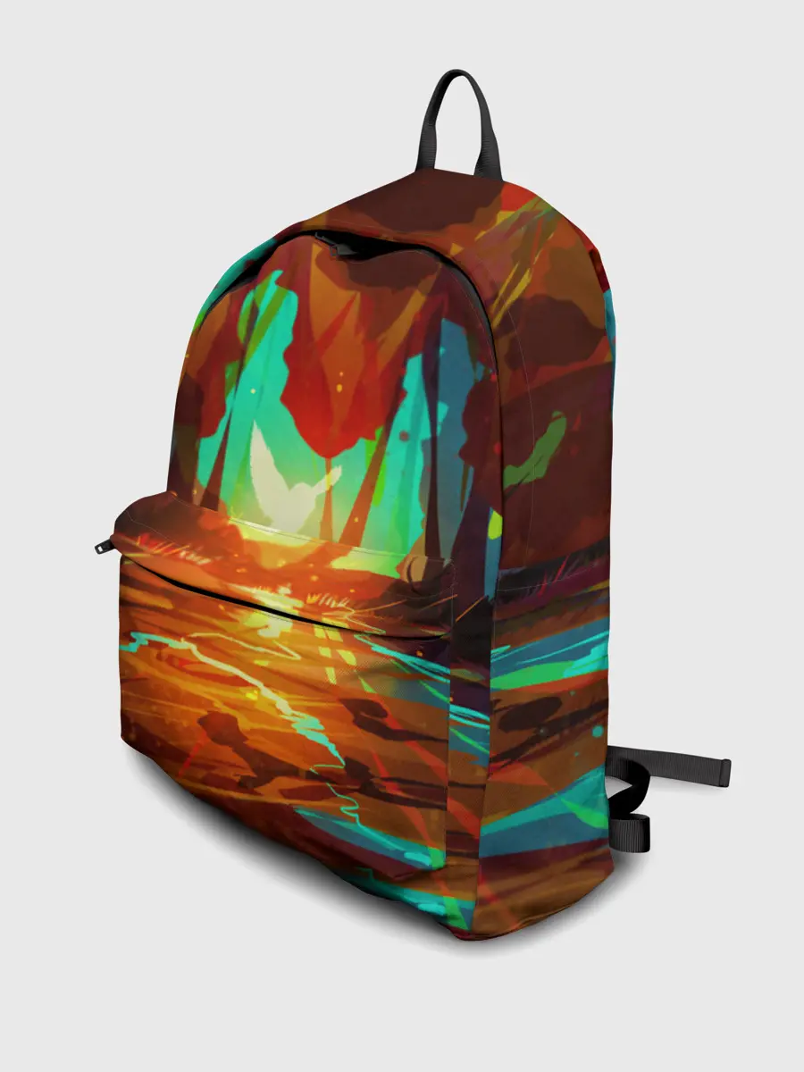 Рюкзак джинсовый / Птица света в волшебном лесу