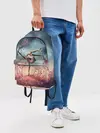 Рюкзак джинсовый / Танцующая с цветами ведьма