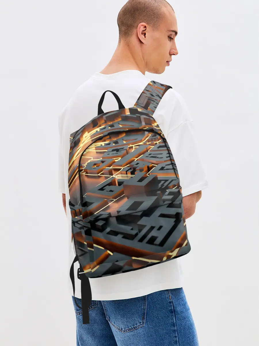 Рюкзак джинсовый / 3D абстрактная схема