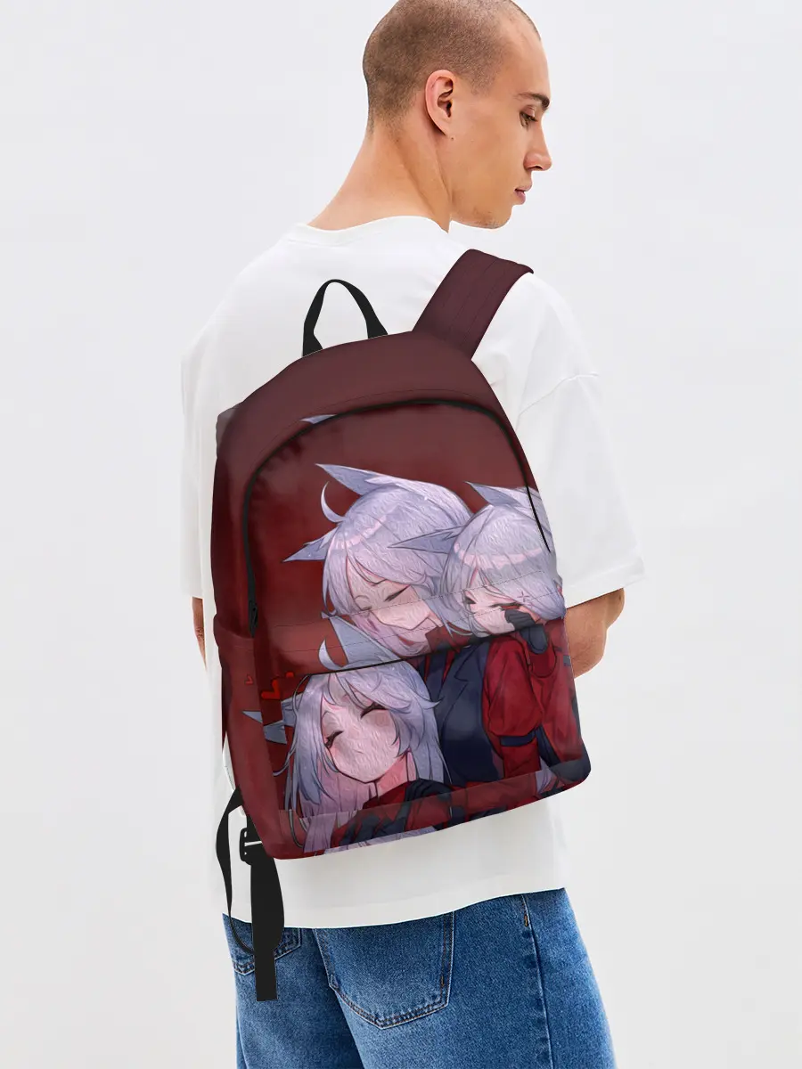 Рюкзак джинсовый / Cerberus обнимаются втроем Helltaker