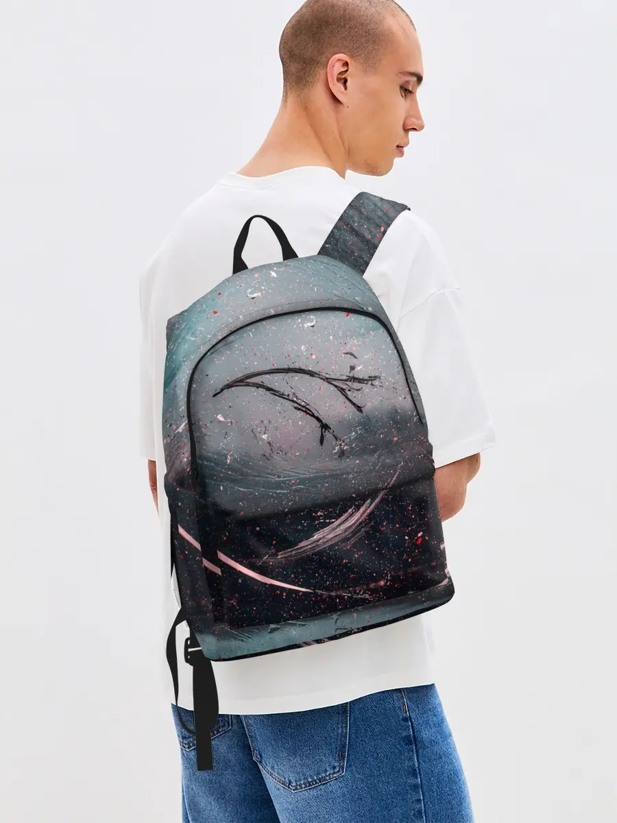 Рюкзак джинсовый / Абстракция краска разводы кап