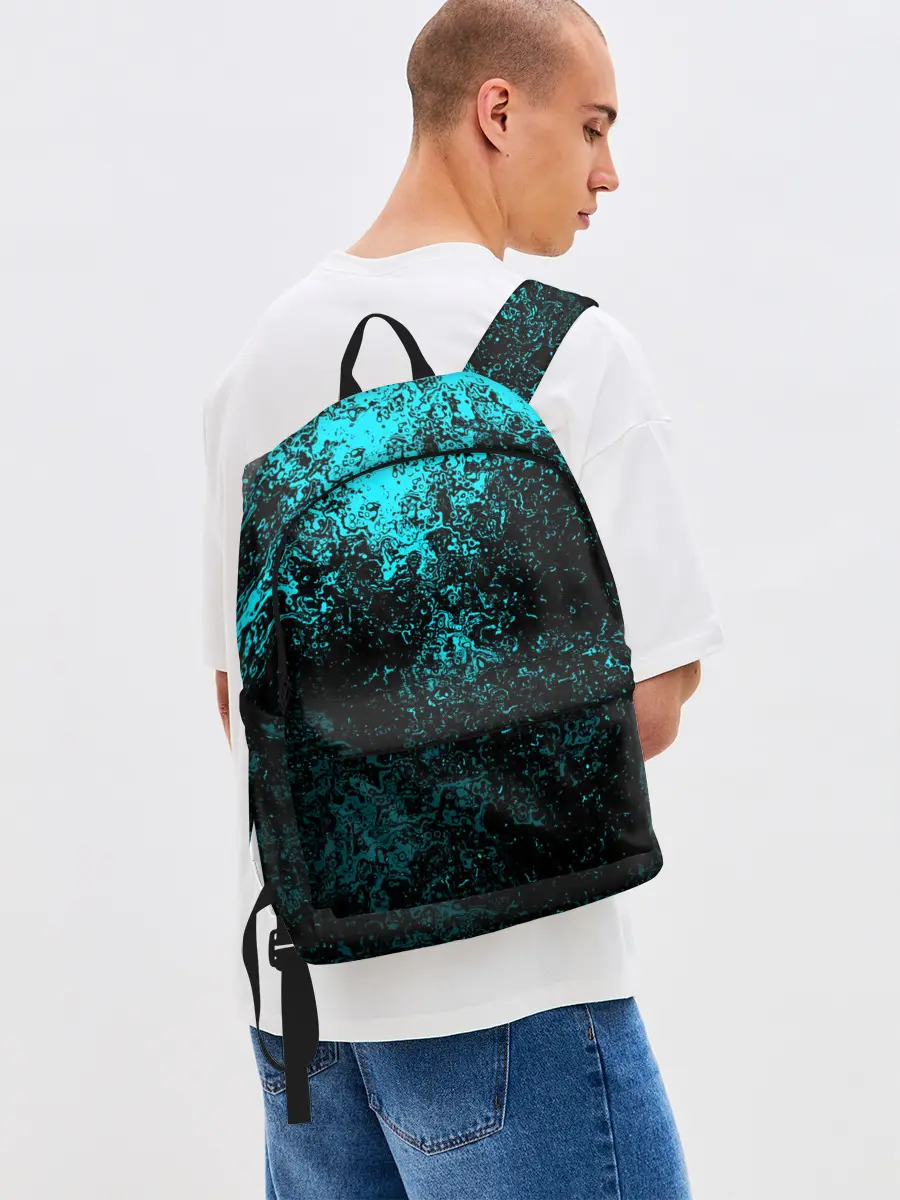 Рюкзак джинсовый / БРЫЗГИ-КРАСОК НЕОН