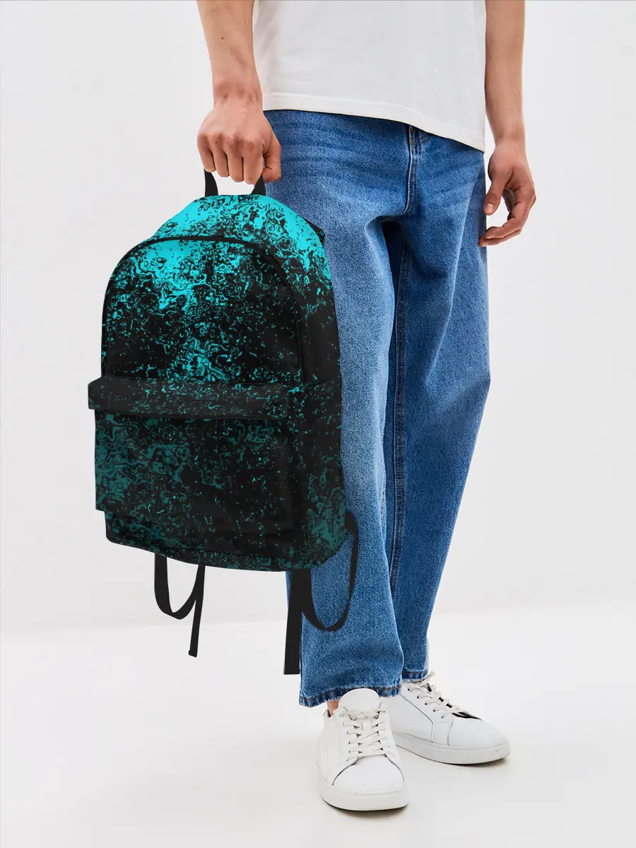 Рюкзак джинсовый / БРЫЗГИ-КРАСОК НЕОН