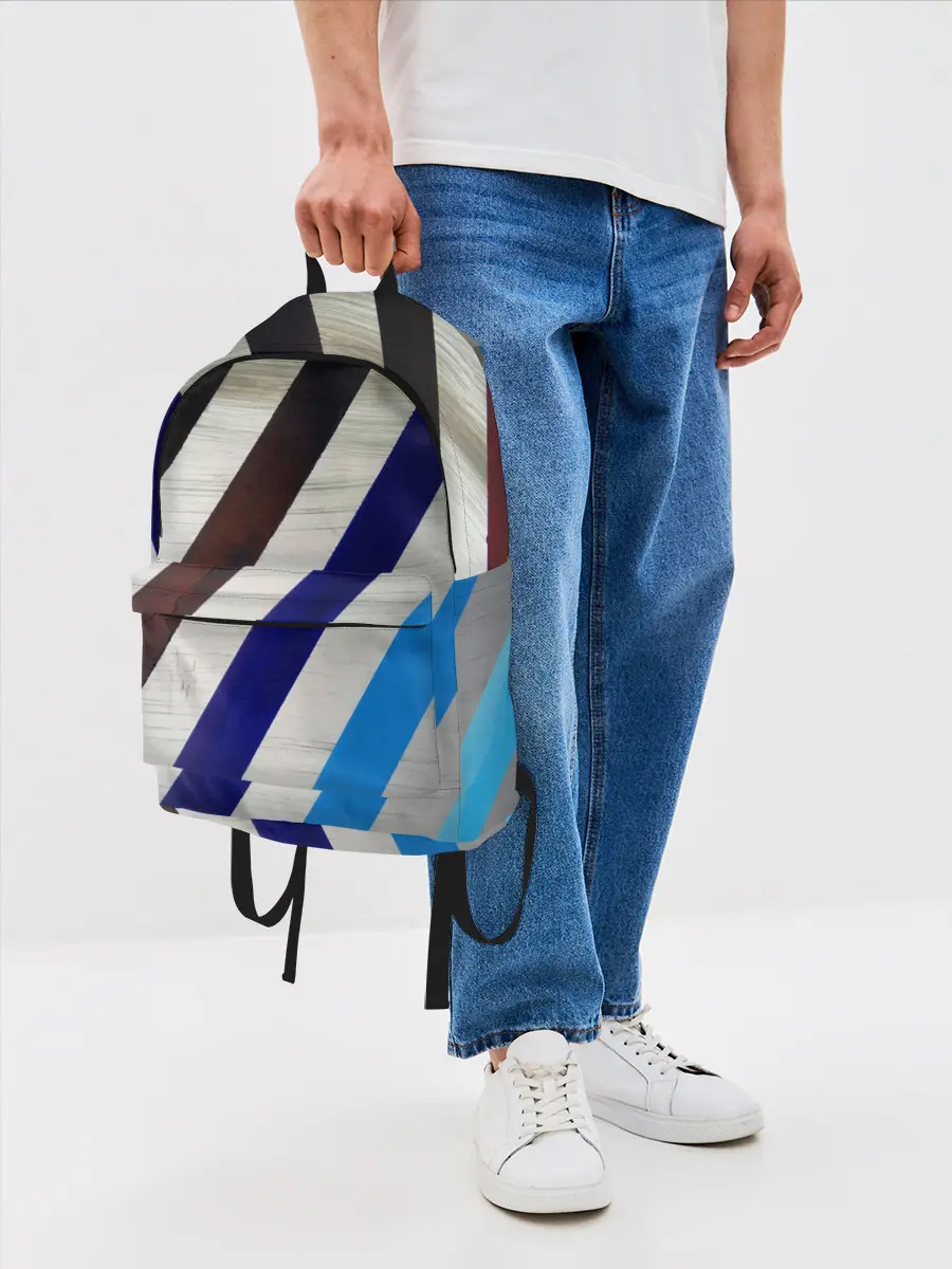 Рюкзак джинсовый / Косые линии полосы крупные