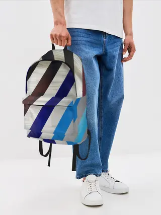 Рюкзак джинсовый / Косые линии полосы крупные