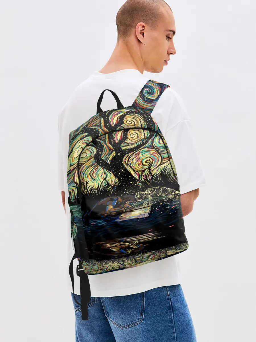 Рюкзак джинсовый / НОЧЬ В ЛЕСУ