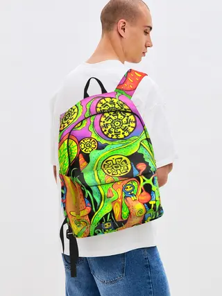 Рюкзак джинсовый / КИСЛОТА / КИСЛОТНЫЙ