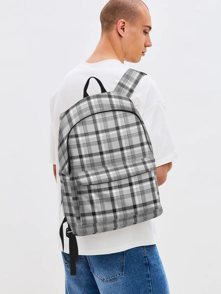 Рюкзак джинсовый / Черная клеточка