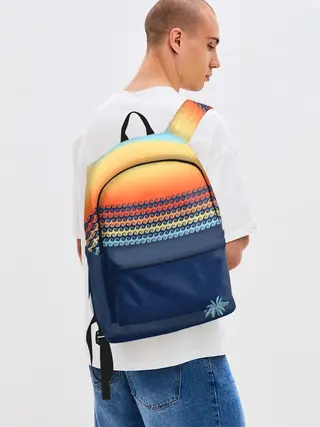 Рюкзак джинсовый / Летние волны и пальма