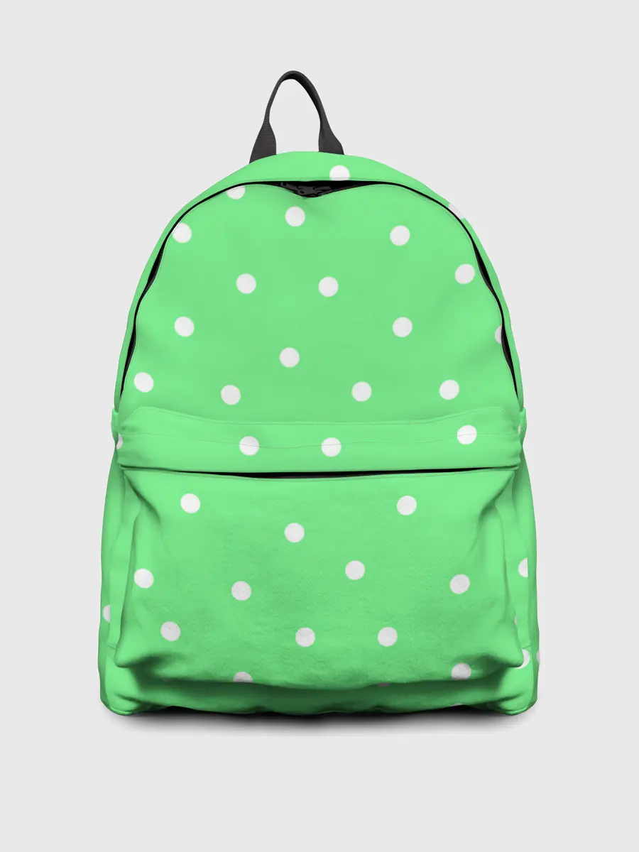 Рюкзак джинсовый / Горошек на зеленом