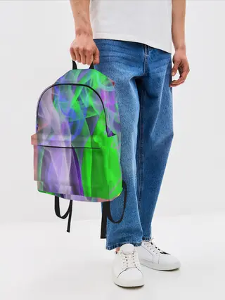Рюкзак джинсовый / ДЫМ ЦВЕТНОЙ / ОГОНЬ