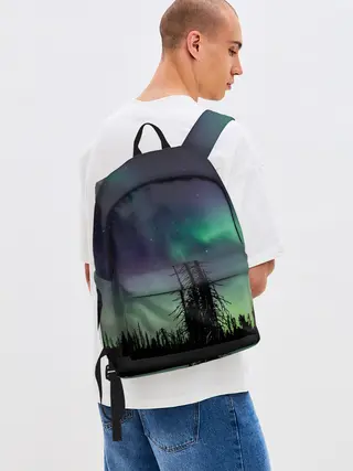 Рюкзак джинсовый / Северное сияние