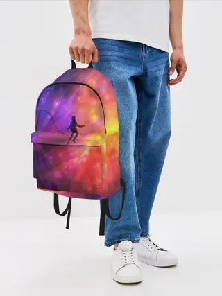Рюкзак джинсовый / НЕОНОВЫЙ КОСМОС