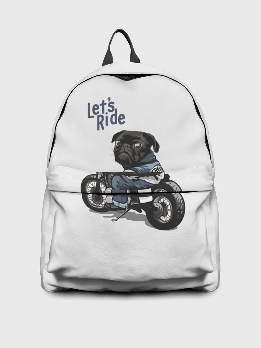 Рюкзак джинсовый / Pug Rider | Байкер Мопс