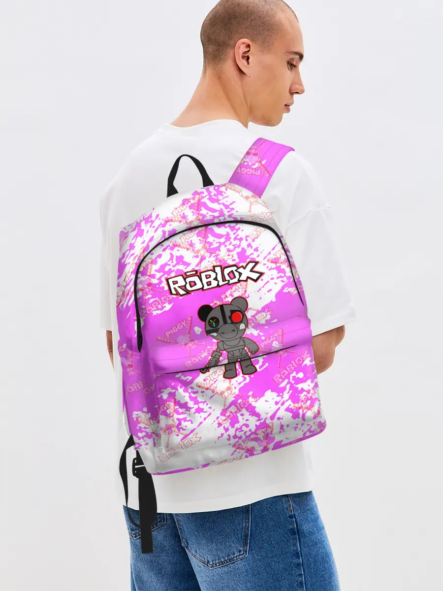 Рюкзак джинсовый / Свинка Пигги из Roblox