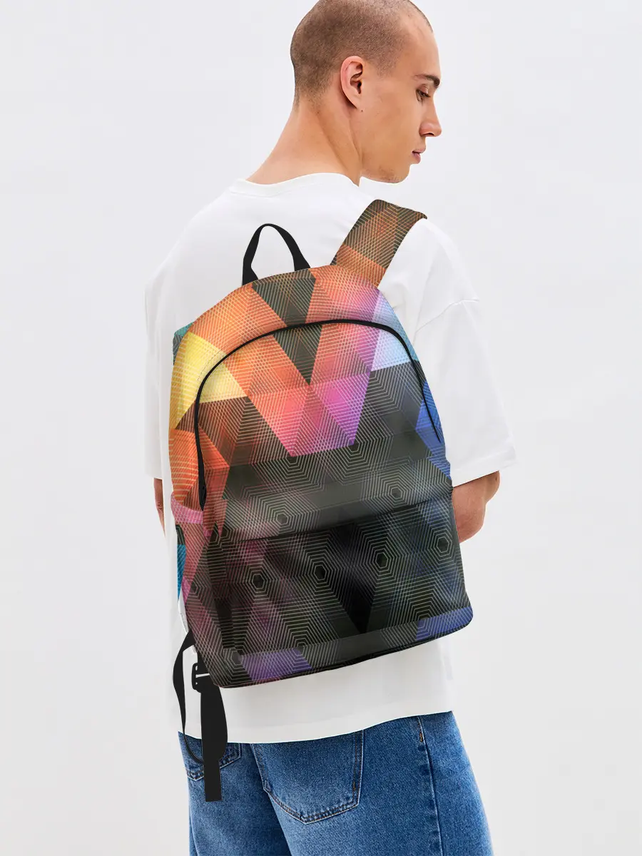Рюкзак джинсовый / ТРЕУГОЛЬНИКИ АБСТРАКЦИЯ УЗОРЫ