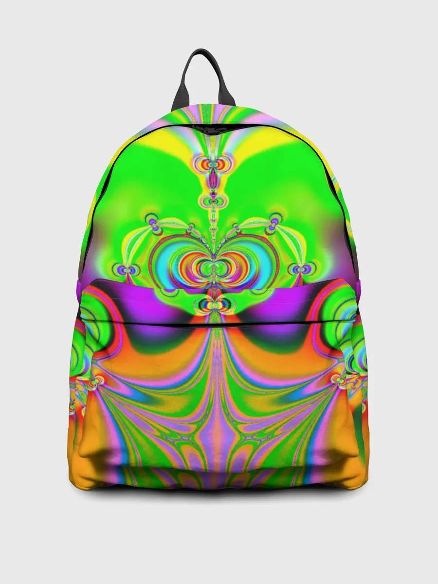 Рюкзак джинсовый / КИСЛОТНЫЙ ФРАКТАЛ ГЕОМЕТРИЯ