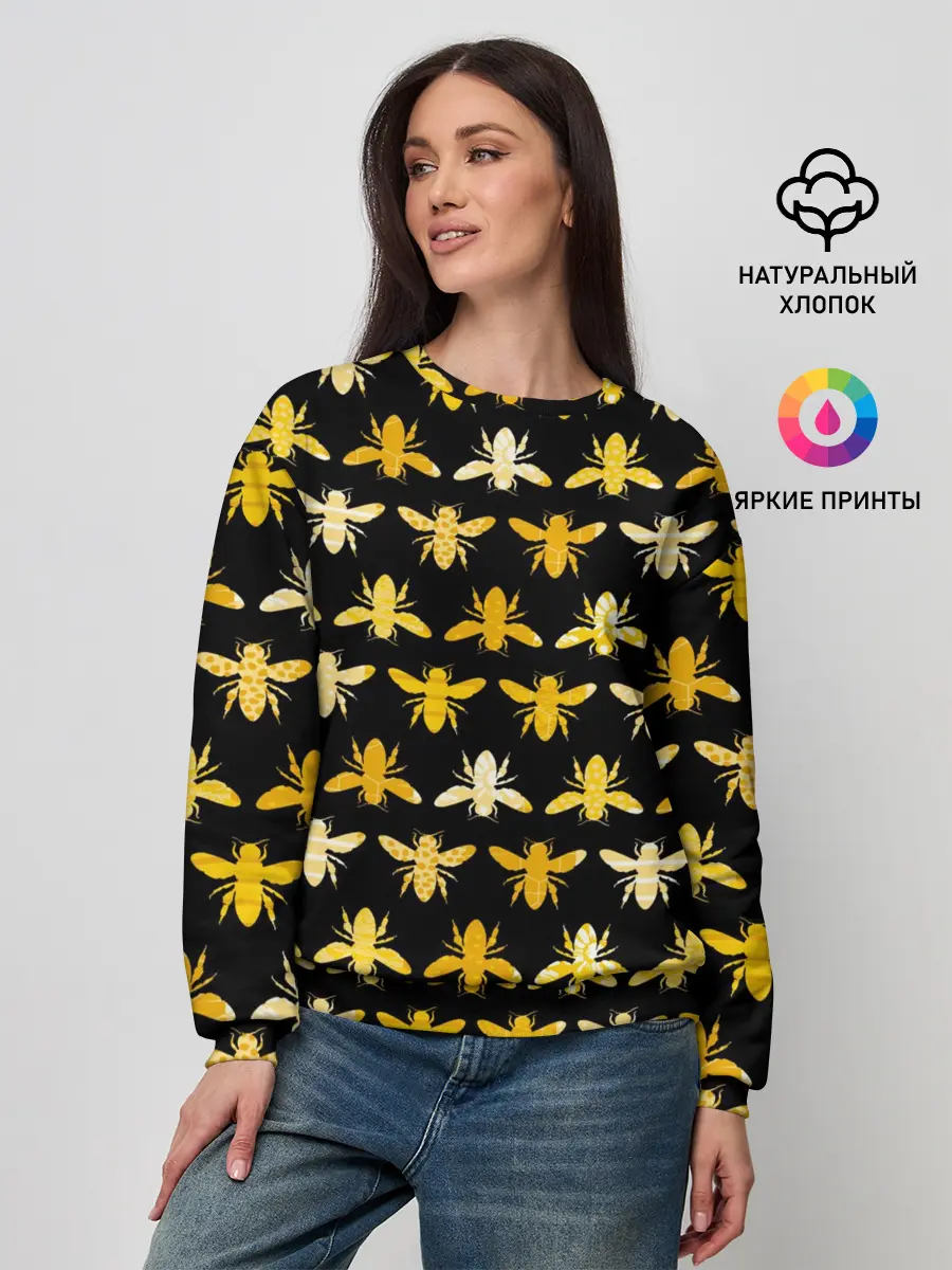 Женский свитшот / Пчелиный Паттерн