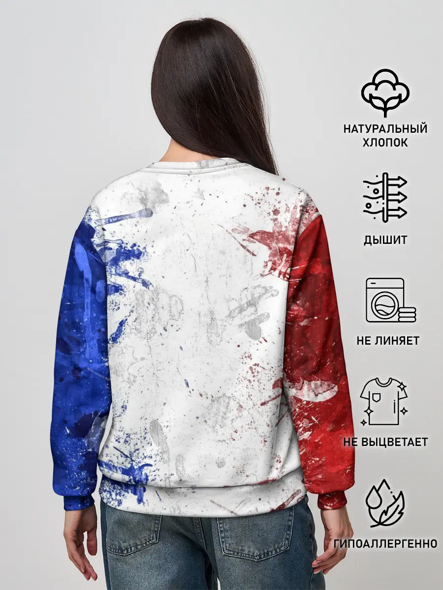 Женский свитшот / BLUE WHITE & RED